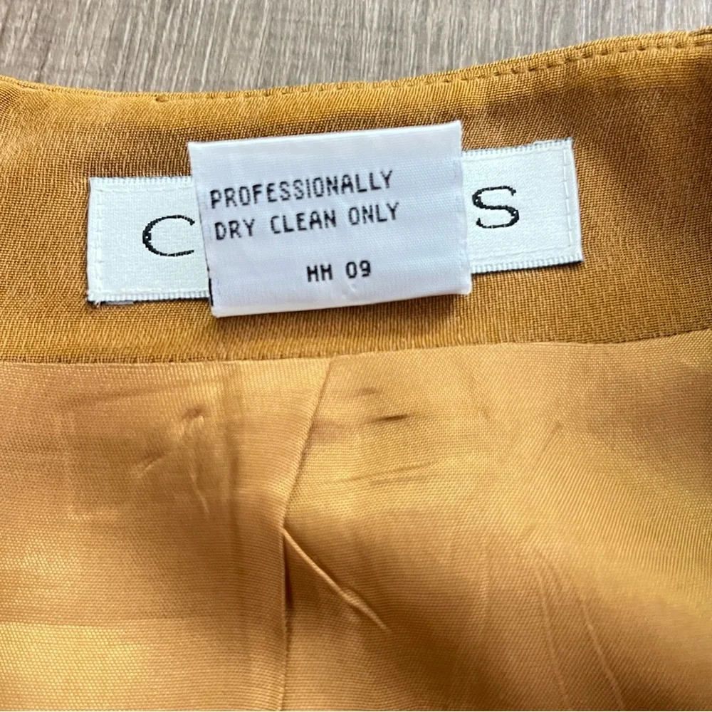 Chaus Vintage 100% Silk Jacket Skirt Suit Set SZ 12/10 Lined Shoulder Pad Career